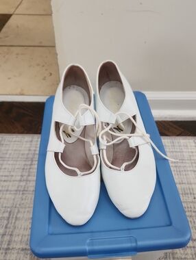 Women's White Lace-Up Dance Shoes